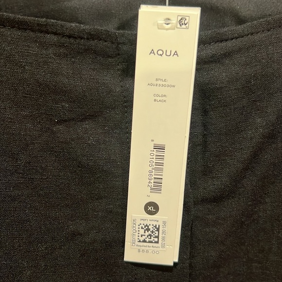 Aqua black linen dress with buttons NWT size XL - Picture 2 of 7